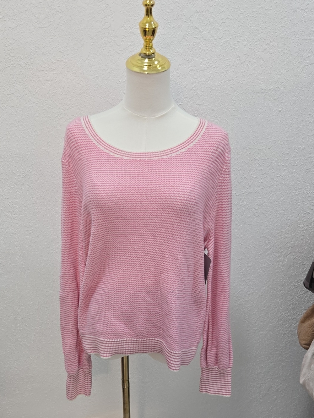 NWT Talbots Pastel Pink Scoop-Neck Knit Sweater